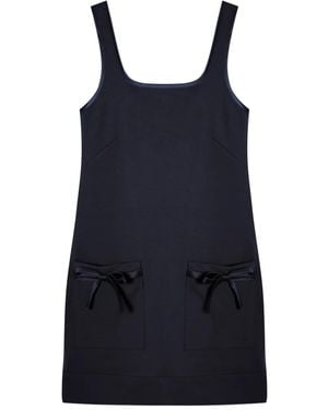 Isolda Vento Em Popa Bow-Pocket Mini Dress - Blue