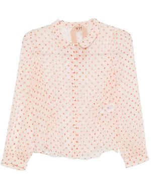 N°21 Polka-dot sheer top - Rosa