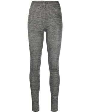 Isabel Marant Ribbed-Knit High-Waist Leggings - Grey