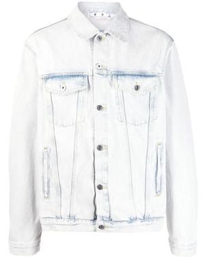 Off-White c/o Virgil Abloh Giacca Denim Skate Con Effetto Schiarito - Bianco
