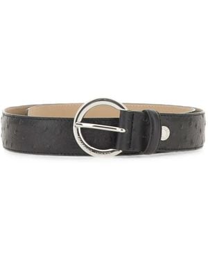 Gianni Chiarini Ostrich-Effect Padded Belt - White