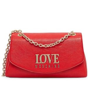 Love Moschino Borsa A Tracolla Con Placca Logo - Rosso