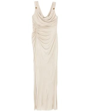 Versace Ruched Maxi Dress - White