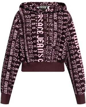 Versace Jeans Couture Logo Pattern Hoodie Sweatshirt - Red