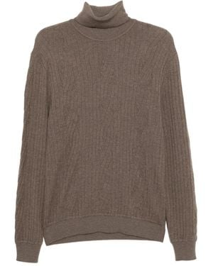 Brioni Cable-Knit Sweatshirt - Brown