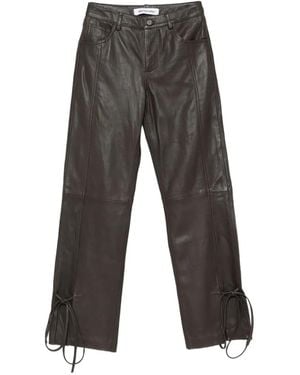 Won Hundred Bella String Leather Pants - Gray