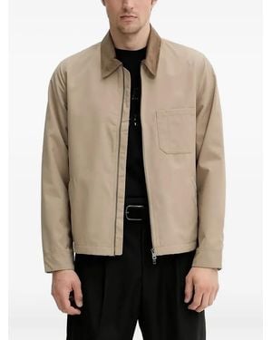 Samsøe & Samsøe Corduroy-Collar Zip-Front Jacket - Natural
