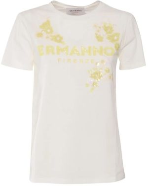 Ermanno Scervino Sequin-Logo T-Shirt - White
