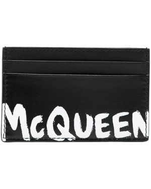 McQueen Kartenetui Mit Logo-Stempel - Schwarz