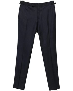 Tom Ford Pinstripe Buckle-Fastening Trousers - Blue