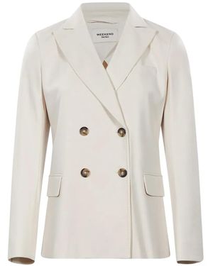 Weekend by Maxmara Double-Breasted Blazer - White