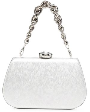 Velvet Nora Leather Clutch Bag - White