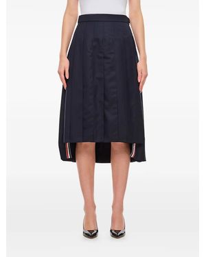 Thom Browne Pleated Midi Skirt - Blue