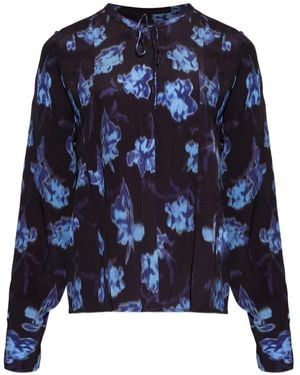 Rag & Bone Floral-Print Blouse - Blue