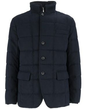 Fay Quilted High-Neck Jacket - Blue