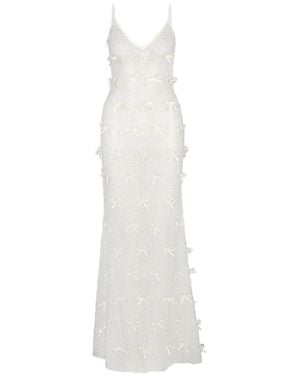 ATOIR Genevieve Bow-Embellished Sequinned Maxi Dress - White