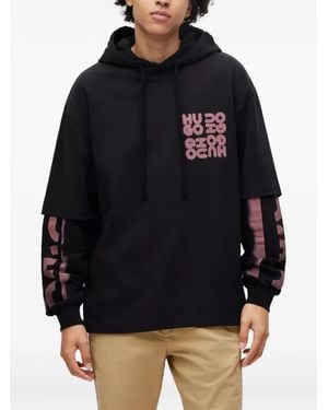 BOSS Hoodie À Imprimé Graphique - Noir
