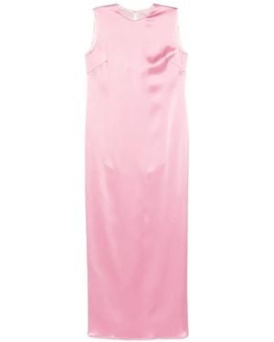 Sophie et Voila Straight Satin Maxi Dress - Pink