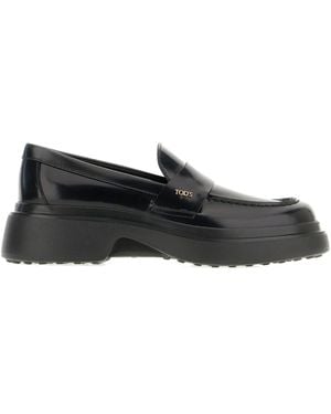 Tod's Platform Leather Loafers - Black