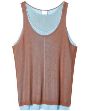 Paul Smith Double-Layered Sleeveless Top - Brown