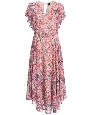 BOSS Abstract-Pattern Midi Dress - Pink