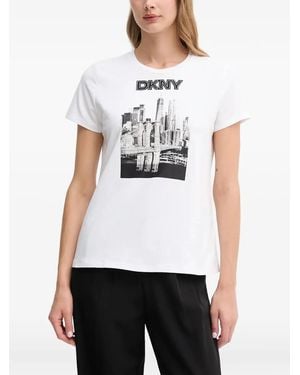 DKNY T-Shirt Mit Grafischem Print - Weiß