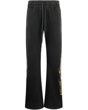 Who Decides War Flame Glass Track Pants - Black
