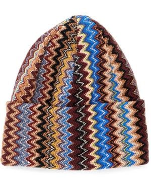 Missoni Zigzag-Knit Beanie Hat - Blue