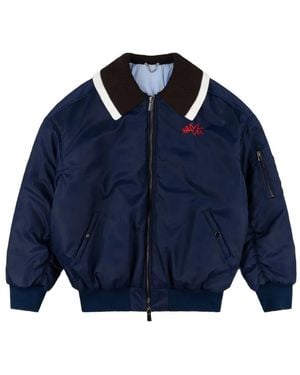Charles Jeffrey Logo-Embbroidered Bomber Jacket - Blue