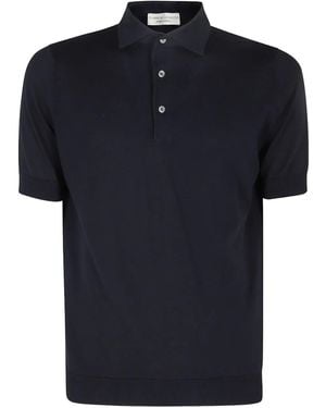 FILIPPO DE LAURENTIIS Fine-Knit Polo Shirt - Blue