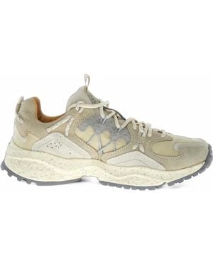 Flower Mountain Yamabushi Uni Paneled Speckled-Sole Sneakers - White