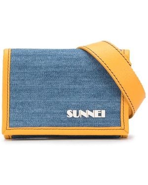Sunnei Logo Print Trifold Wallet - Blue