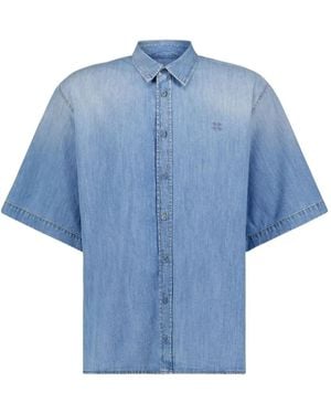 Givenchy Denim Short-Sleeve Shirt - Blue