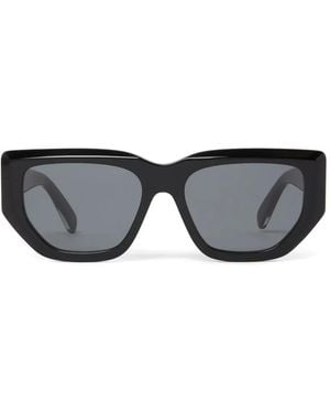 Stella McCartney Logo-Engraved Rectangle-Frame Sunglasses - Grey