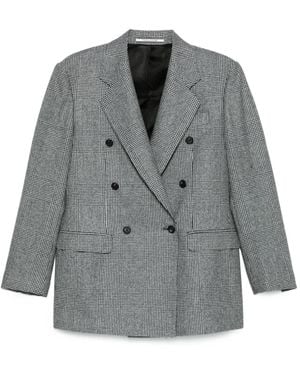 Tagliatore Double-Breasted Checked Jacket - Grey