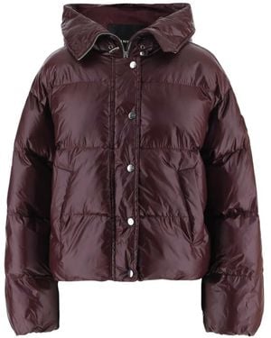 Pinko Quilted Hooded Puffer Jacket - Purple