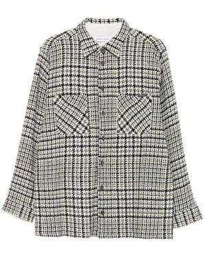Maison Labiche Camisa con motivo pied de poule - Gris