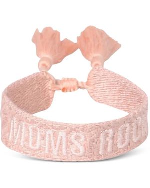 ELLA K "Moms Rock" Braided Bracelet - Pink