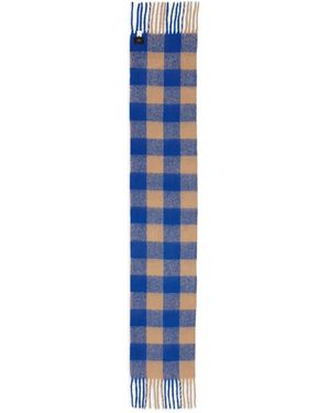 Rails Gingham-Check Fringed Scarf - Blue
