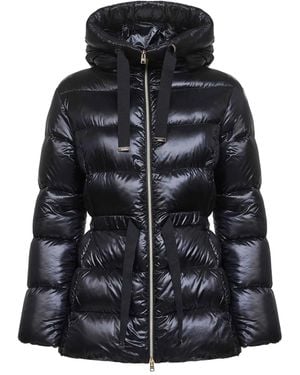 Herno Ultralight Nylon Hooded Down Jacket - Black