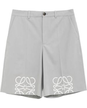 Loewe Anagram Cotton Shorts - Grey