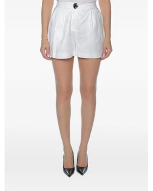 ARMANI EXCHANGE Pleated Linen Mini Shorts - White