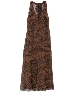 Max Mara Zebra-Print Maxi Dress - Brown