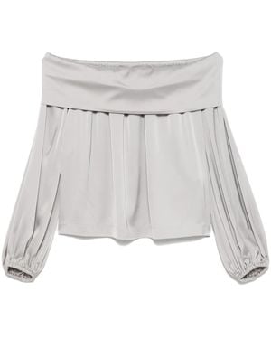 D.exterior Satin Blouse - White