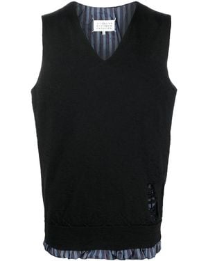 Maison Margiela Distressed Sleeveless Vest - Black