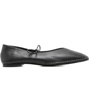 Alohas Bow-Detail Square-Toe Ballet Flats - White