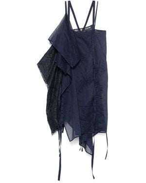 Yohji Yamamoto Gelaagde Mini-Jurk - Blauw