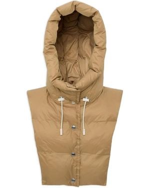 Yves Salomon Padded Hood Bib - Natural