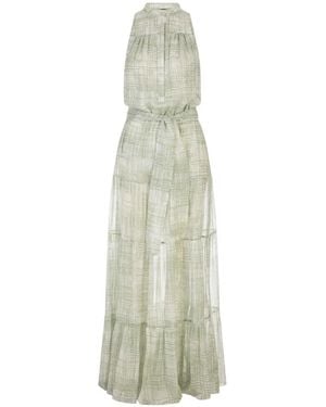 Kiton Abstract-Print Maxi Dress - White