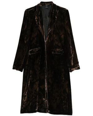 Avant Toi Velvet Single-Breasted Coat - Black